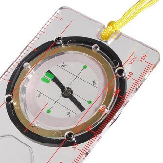 Flüssiges Kompass Mit Lineal, Winkelmesser Und Lupe