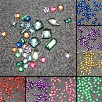 Farbige Steine für Nagel-Kunst