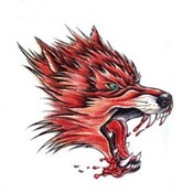 Fake Tattoo Red Wolf-Kopf