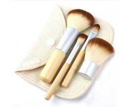 4-Teiliges Bamboo Make-Up Pinsel Set