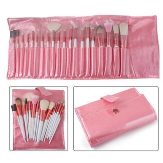 Make-Up-Pinsel-Set 20 Stück In Ledertasche