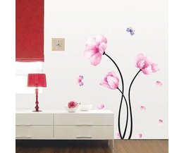 Wand-Aufkleber Mit Rosa Blumen