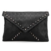 Schwarzen Frauen-Handtasche Mit Schädel-Druck Und Schwarz Studs