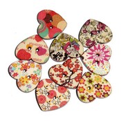 100 Holz Knöpft Herz