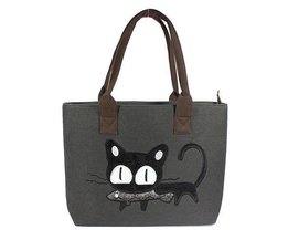 Damen Shopper-Tasche Mit Druck-Nette Katze