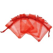 25 Red Organza Taschen