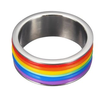 Regenbogen-Ring 9 Mm Breites Titanium