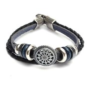 Schwarz-Leder-Armband Für Männer