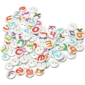 100 Holz Knöpft Alphabet