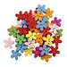 Hölzerne Blumen Buttons In Verschiedenen Farben, Set 100 Stück
