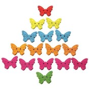 Holz Schmetterling Buttons In Verschiedenen Farben, Set 40 Stück