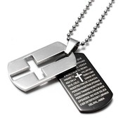 Halskette Mit Kreuz Und Bibel Edelstahl