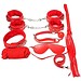 Luxus Red Bondage Kit, Bestehend Aus Unter Anderem Handschellen, Lederpeitsche, Und Ein Bisschen Mehr.