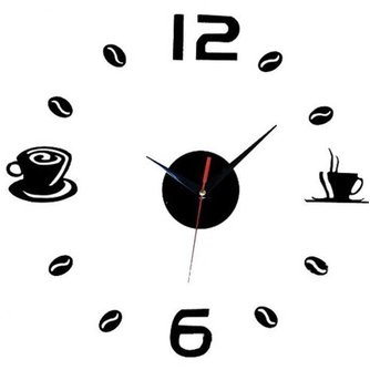 Wandaufkleber Clock Kaffee