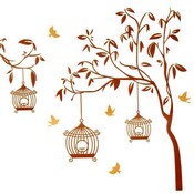 Wandaufkleber Birdcage