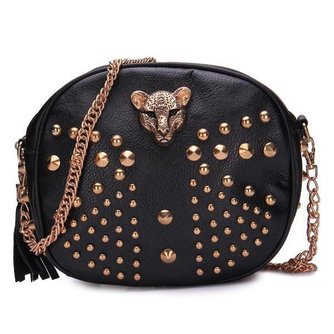 Kleine Handtaschen Niete Leopard