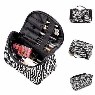 Compact Make-Up-Beutel Mit Zebra-Druck