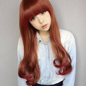 Perücke Red Long Hair Mit Überlauf
