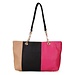 Große Schultertasche Damen 3-Color Patchwork