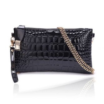 Handtasche Mit Kette Crocodile Print