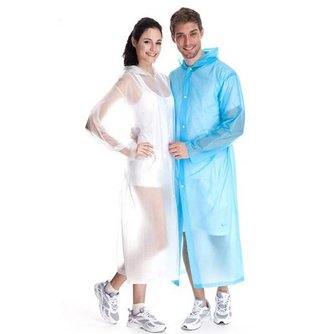 Plastic Raincoat Mann Eine Frau