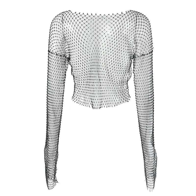 Crystal Mesh Top - Fash on Fleek