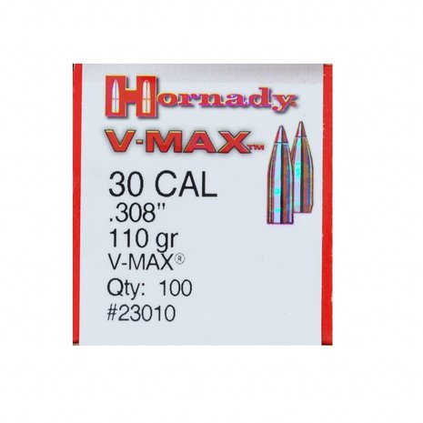 Hornady Kogelkoppen Hornady .30 V-Max 110 grain .308 Hornady Kogelkoppen Hornady .30 V-Max 110 grain .308