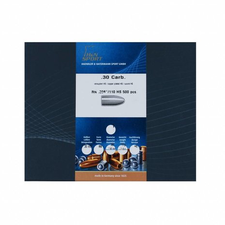 Haendler & Natermann H & N .30 Carbine Kogelkoppen