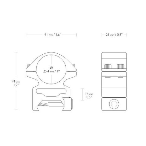 Hawke Hawke Match mounts 1 inch Weaver High