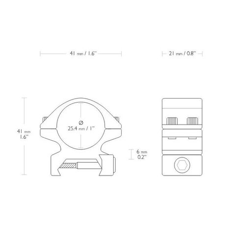 Hawke Hawke Match mounts 1 inch Weaver Low