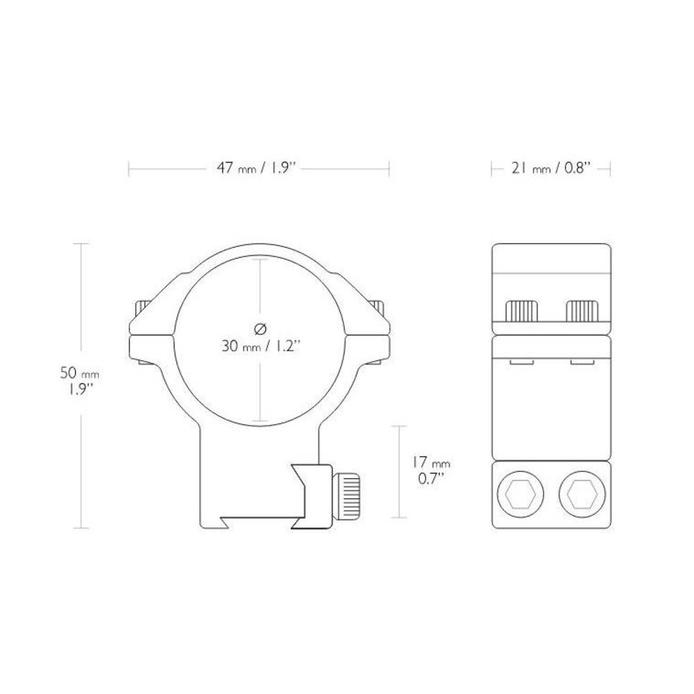 Hawke Hawke Match mounts 30 mm 9 - 11 mm High Hawke Hawke Match mounts 30 mm 9 - 11 mm High