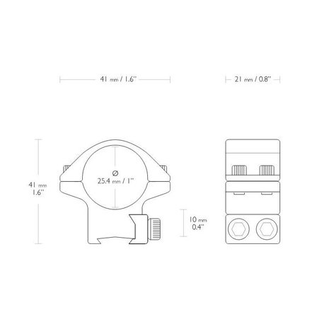 Hawke Hawke Match mounts 1 inch  9 - 11 mm Low