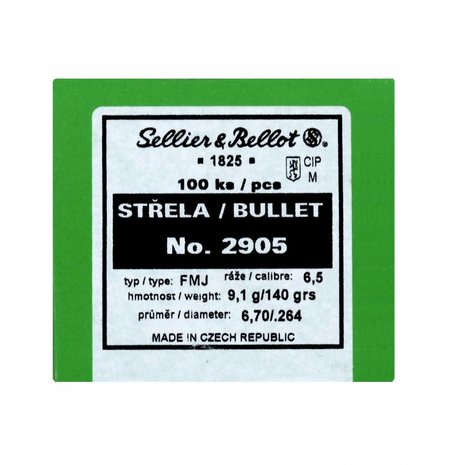 Sellier & Bellot Sellier & Bellot kogelkoppen Cal. 6.5, 140gr