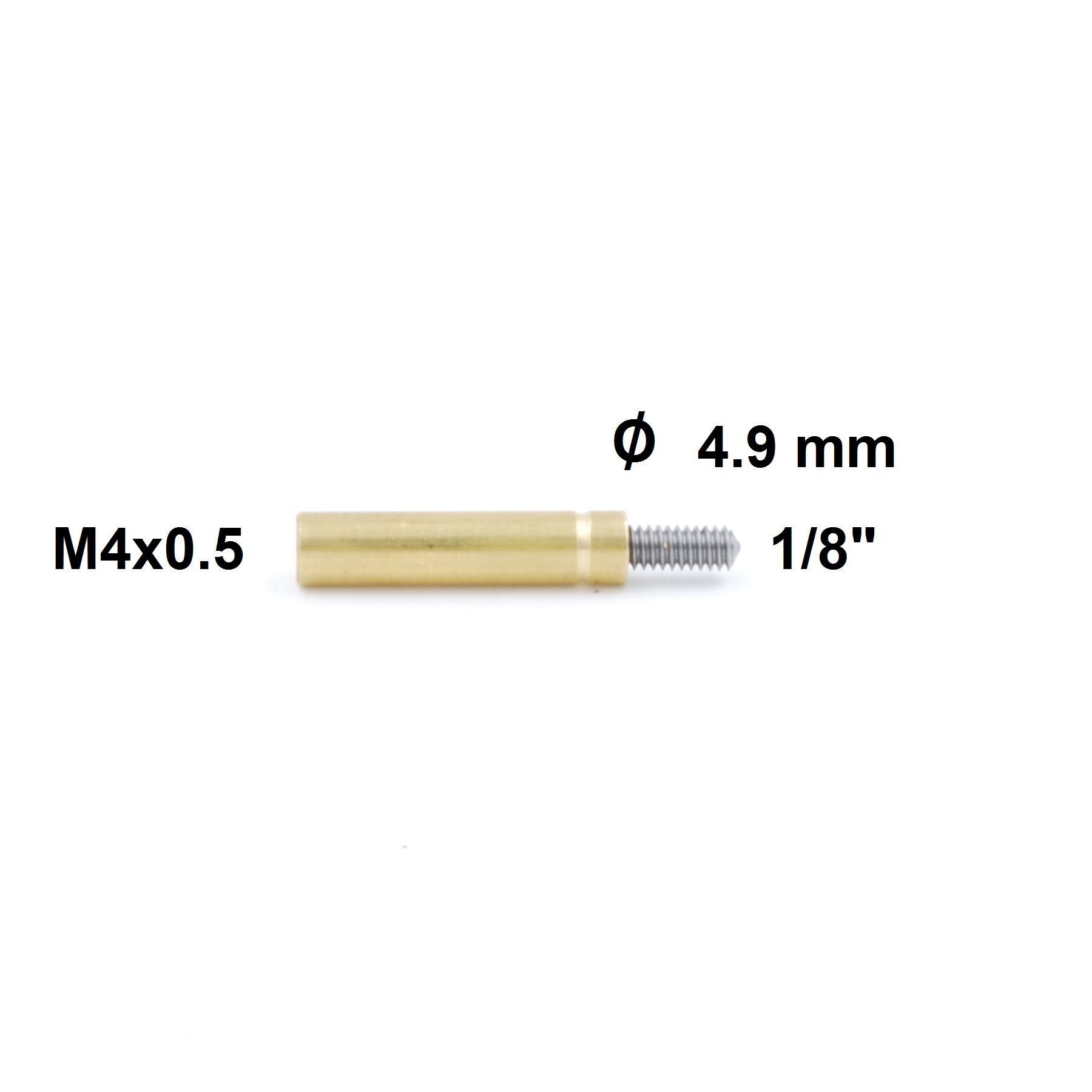 Cleaning Rod Adapter Swiss M4x0,5 int. thread to 1/8" external thread