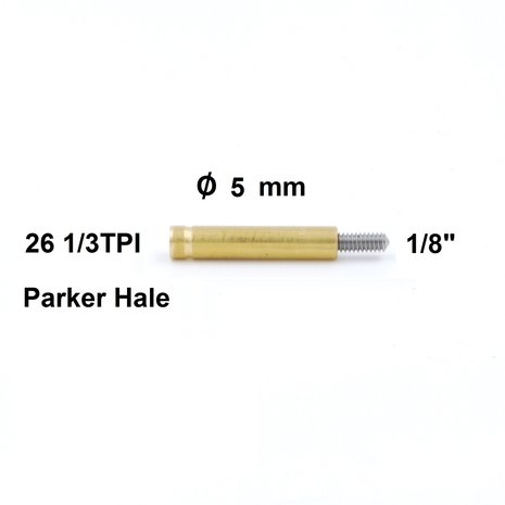 Poetsstok Adapter Parker Hale binnendraad  - 1/8" buitendraad