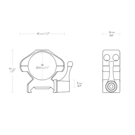 Hawke Hawke QR Steel Montage 1 inch Weaver Medium