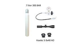PCP Startpakket L  7 liter 300 bar + 3-9x50 AO PCP Startpakket L  7 liter 300 bar + 3-9x50 AO