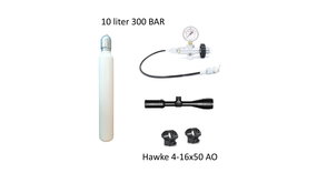 PCP Startpakket XL  10 liter 300 bar + 4-16x50 AO PCP Startpakket XL  10 liter 300 bar + 4-16x50 AO