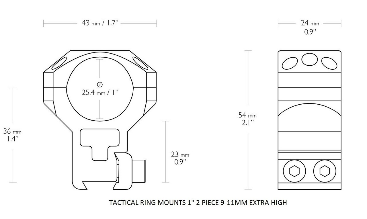Hawke Hawke Tactical Ring Mount 1 inch 9-11mm dovetail