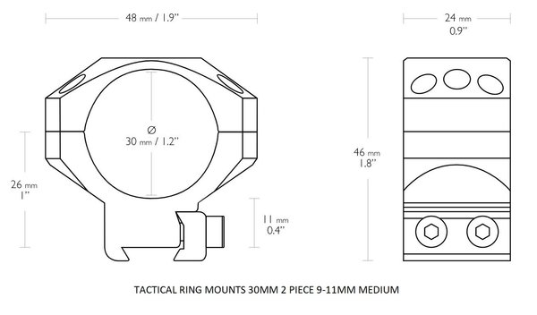 Hawke Hawke Tactical Ring Mount 30mm 9-11mm dovetail Hawke Hawke Tactical Ring Mount 30mm 9-11mm dovetail