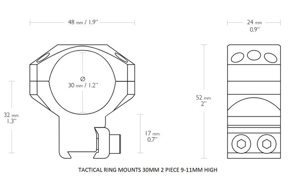 Hawke Hawke Tactical Ring Mount 30mm 9-11mm dovetail Hawke Hawke Tactical Ring Mount 30mm 9-11mm dovetail