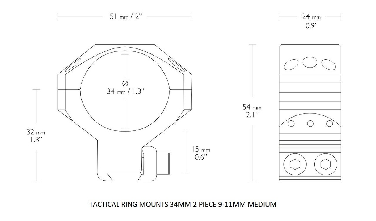 Hawke Hawke Tactical Ring Mount 34mm 9-11mm dovetail Hawke Hawke Tactical Ring Mount 34mm 9-11mm dovetail
