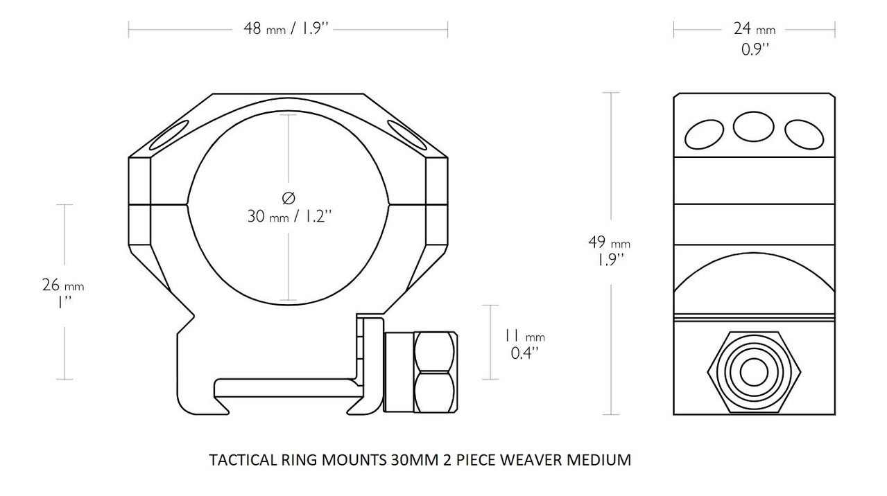 Hawke Hawke Tactical Ring Mount 30mm Weaver Hawke Hawke Tactical Ring Mount 30mm Weaver