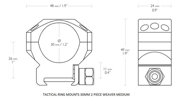 Hawke Hawke Tactical Ring Mount 30mm Weaver Hawke Hawke Tactical Ring Mount 30mm Weaver