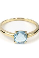 Navarro Ring - Goud - Blauw topaas