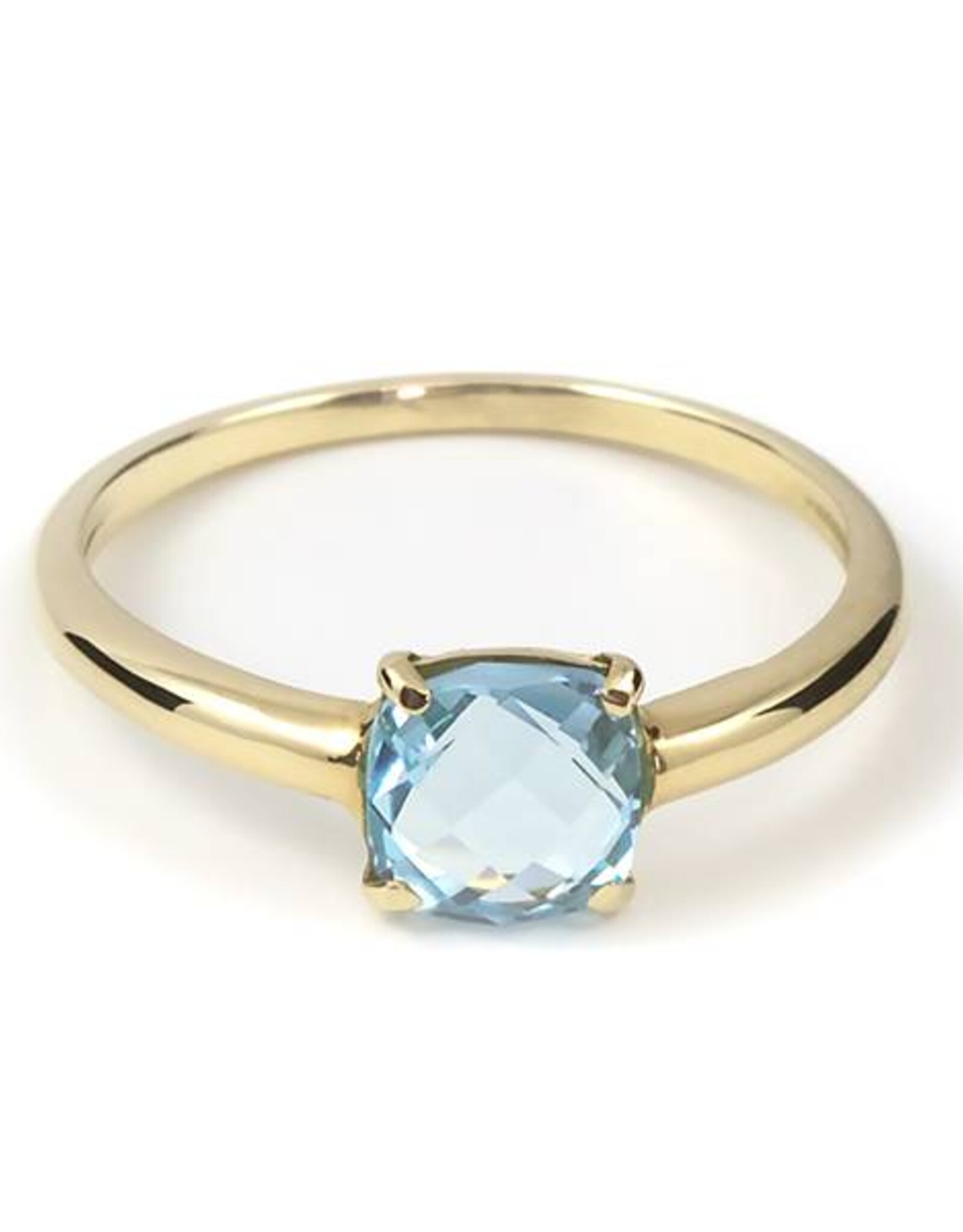 Navarro Ring - Goud - Blauw topaas