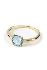 Navarro Ring - Goud - Blauw topaas