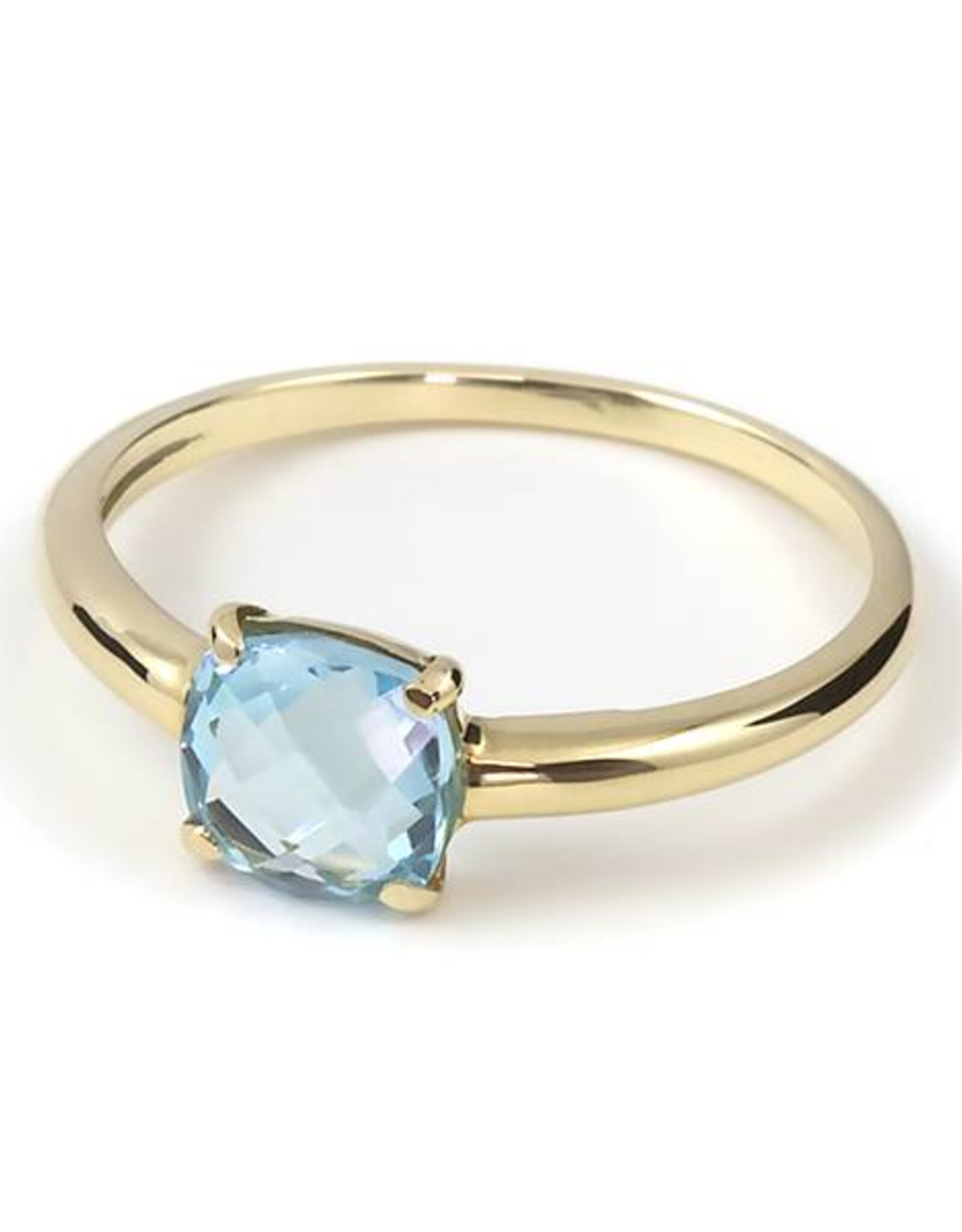 Navarro Ring - Goud - Blauw topaas