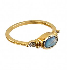 Bo Gold Ring - Gold - Labradorite - Diamond