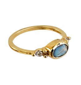 Bo Gold Ring - Gold - Labradorite - Diamond